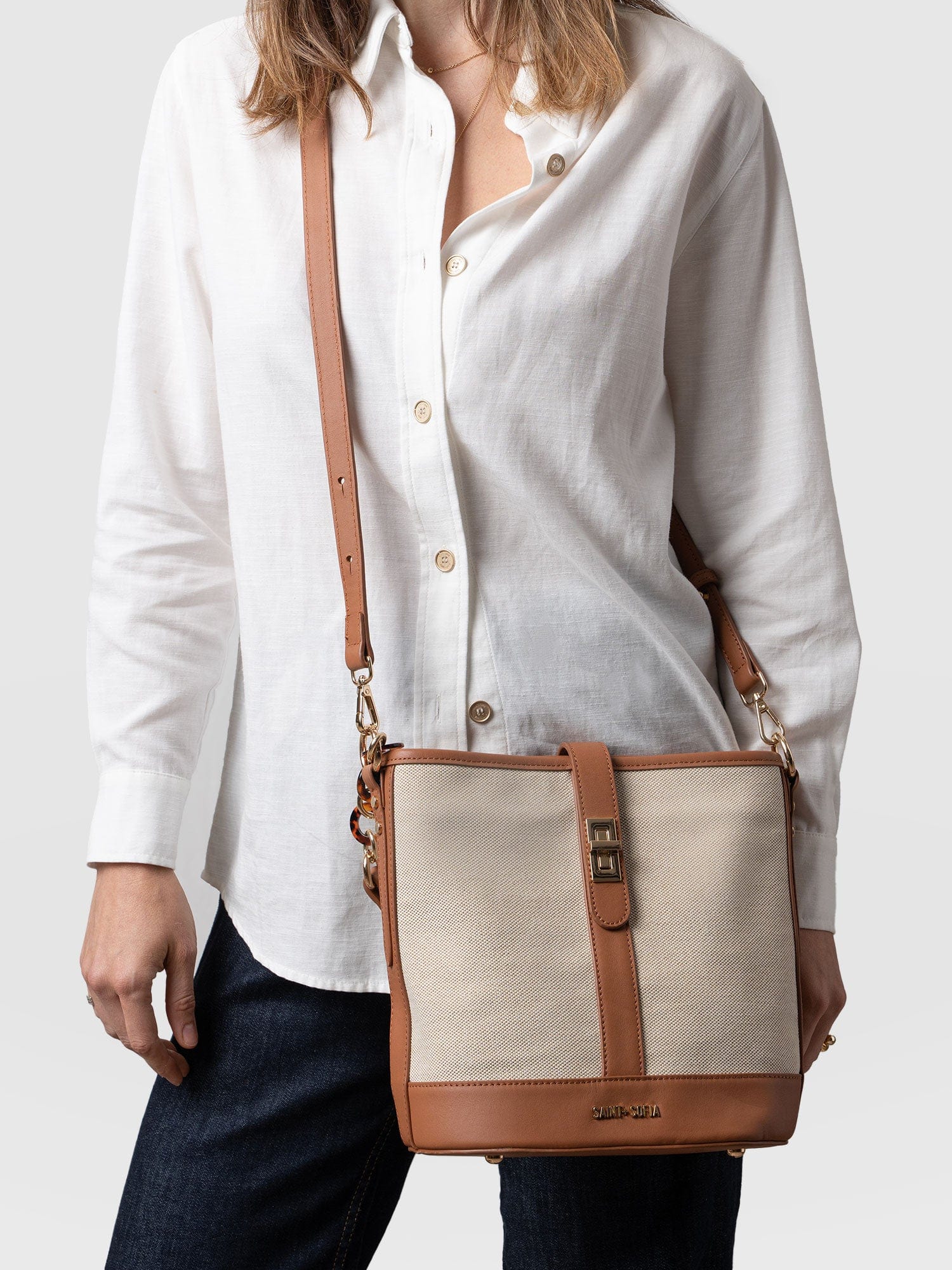 Finsbury Bucket Bag Brown - Women's Bucket Bags | Saint + Sofia® USA